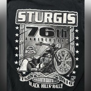 Sturgis 76th Anniversary Black‎ Men’s T-Shirt Size Large South Dakota Motorcycle